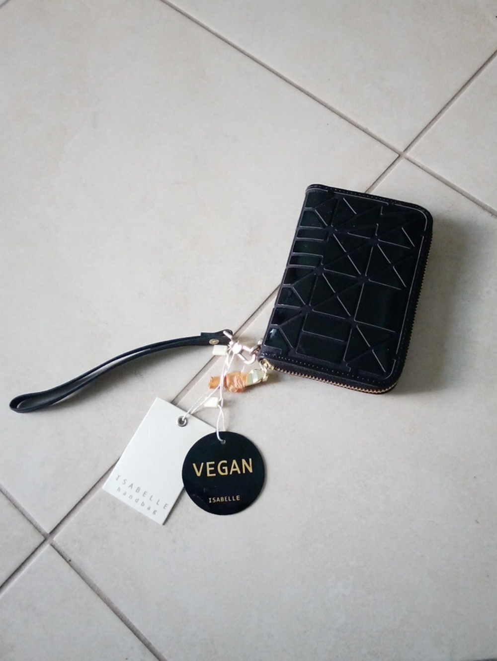 Vegan Black Geometric Wallet